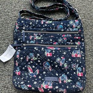 Vera Bradley Navy Floral Crossbody Bag with Adjustable Strap